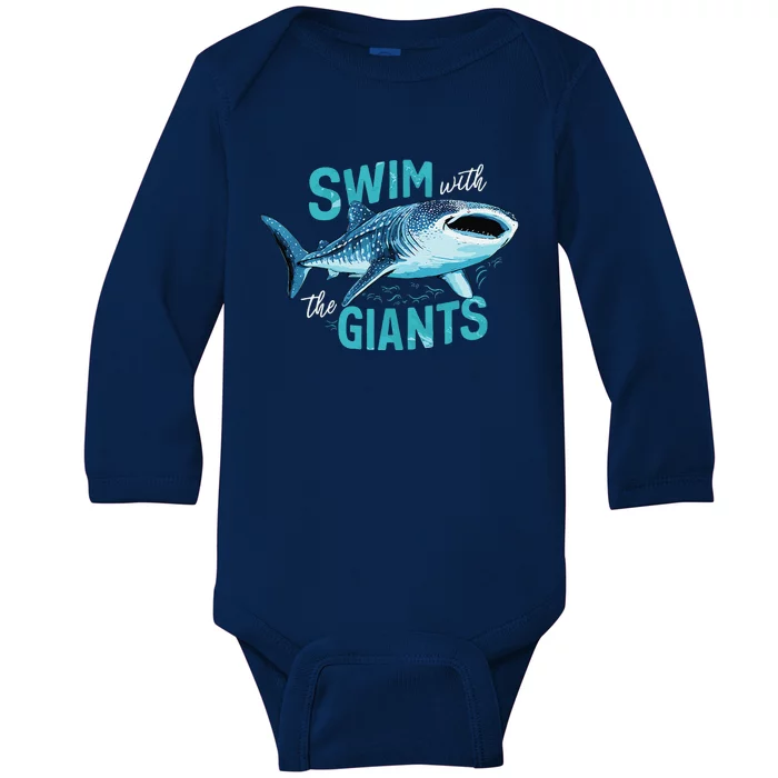 Swim With The Giants Whale Shark Baby Long Sleeve Bodysuit