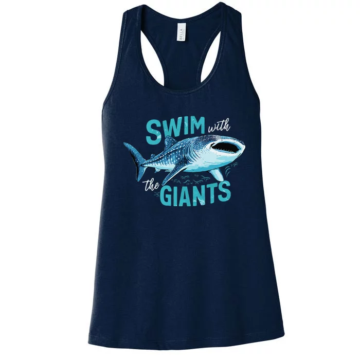 Swim With The Giants Whale Shark Women's Racerback Tank