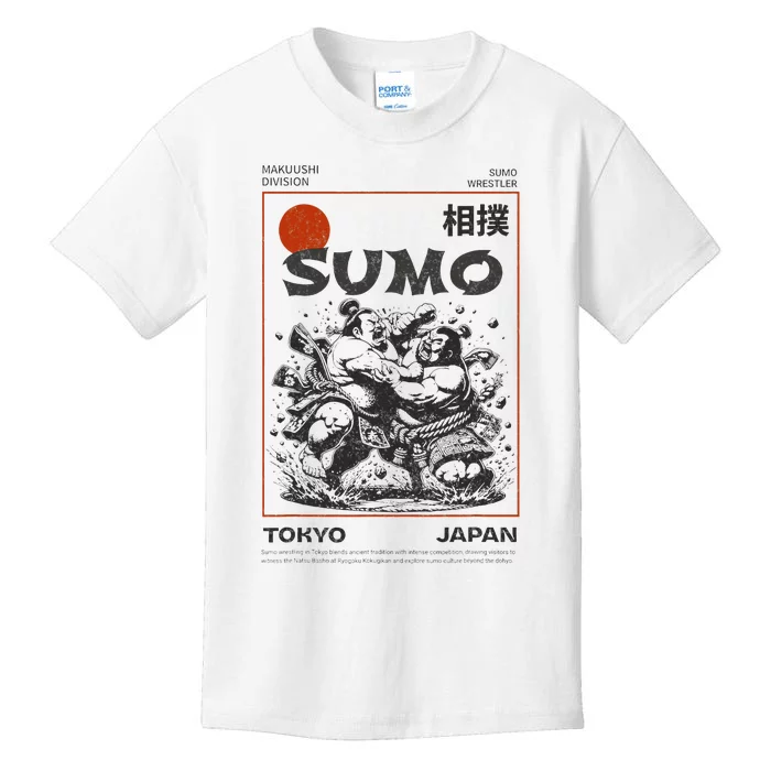 Sumo Wrestling Tokyo Japan Vintage Japanese Kids T-Shirt