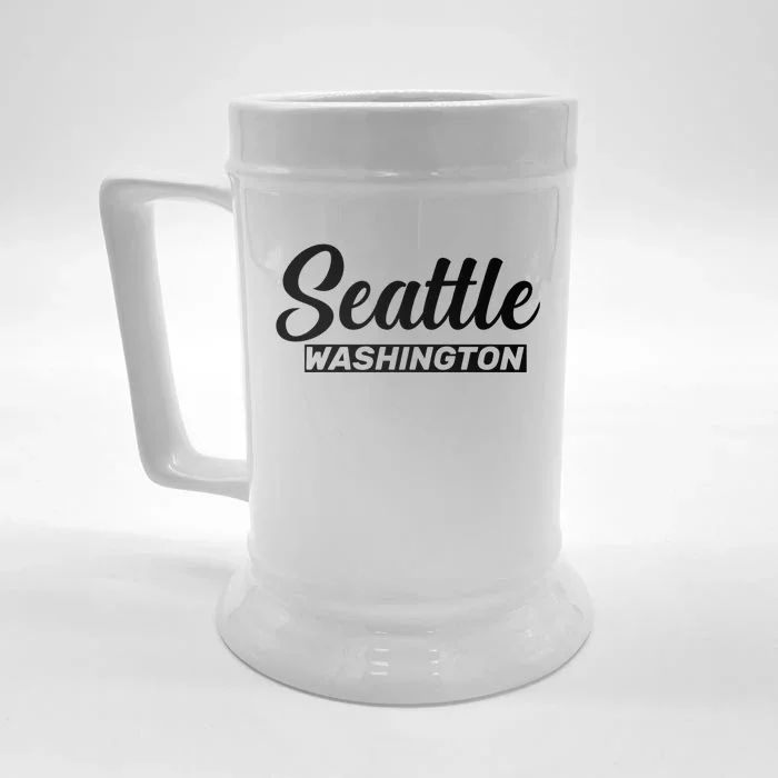 Seattle Washington Throwback Design Classic Front & Back Beer Stein