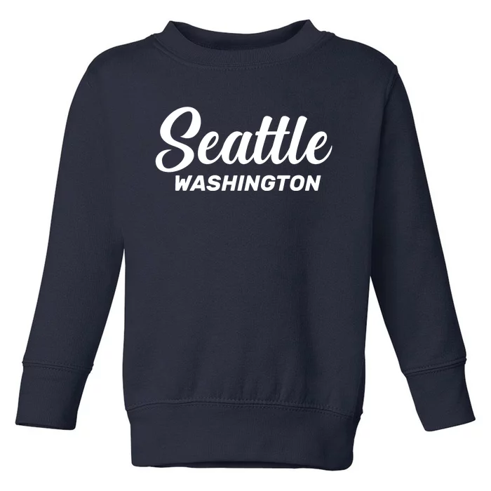 Seattle Washington Throwback Design Classic Toddler Sweatshirt