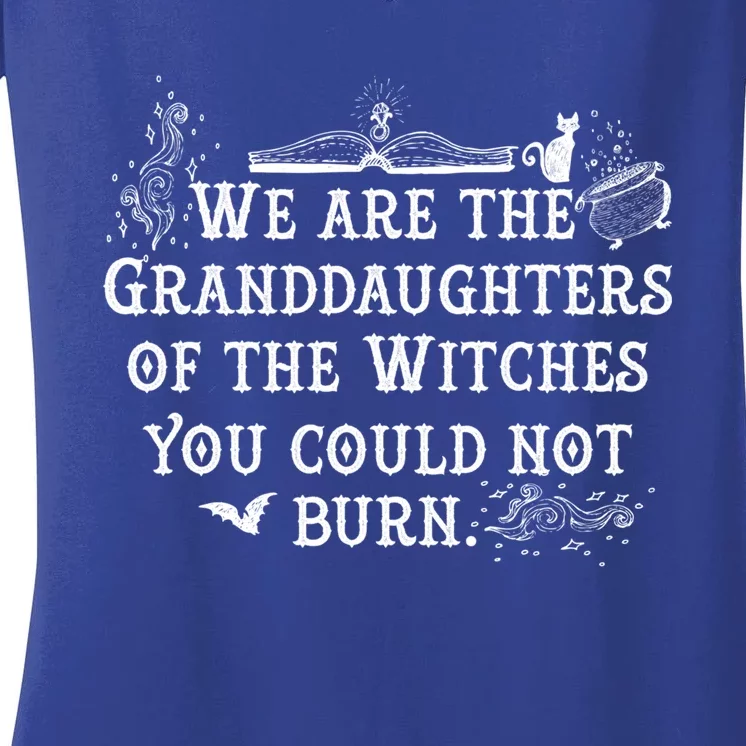 Salem Witch Trials Granddaughter Wiccan S Halloween Gift Women's V-Neck T-Shirt