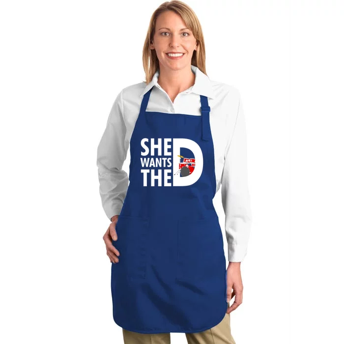 She Wants The D Drums For Funny Drummers Gift Full-Length Apron With Pocket