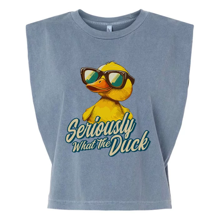 Seriously What The Duck Duck Lover Pun Garment-Dyed Women's Muscle Tee