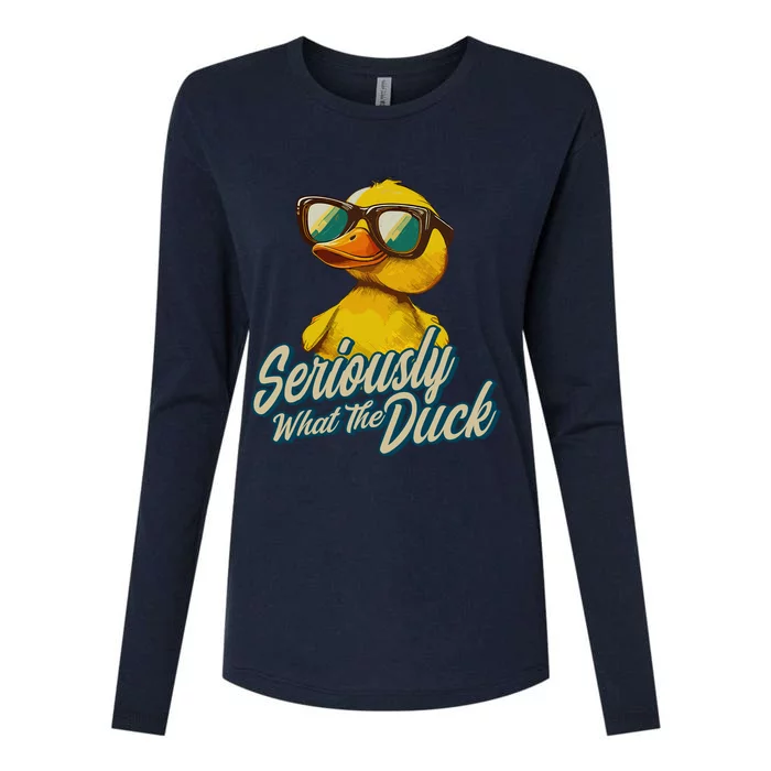 Seriously What The Duck Duck Lover Pun Womens Cotton Relaxed Long Sleeve T-Shirt