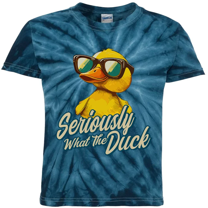 Seriously What The Duck Duck Lover Pun Kids Tie-Dye T-Shirt