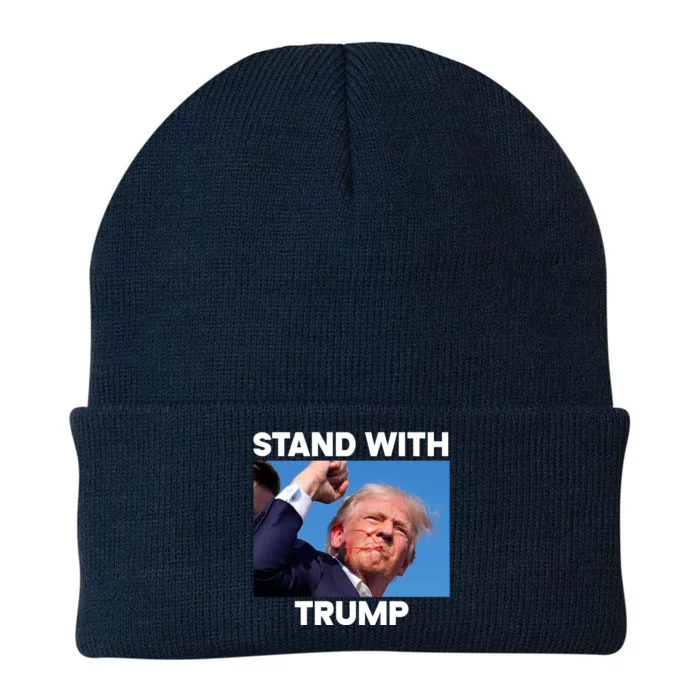 Stand With Trump Fight Gun Shot Fired Rally Shooting Knit Cap Winter Beanie