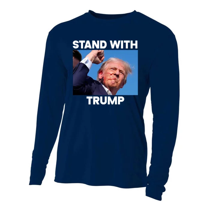 Stand With Trump Fight Gun Shot Fired Rally Shooting Cooling Performance Long Sleeve Crew