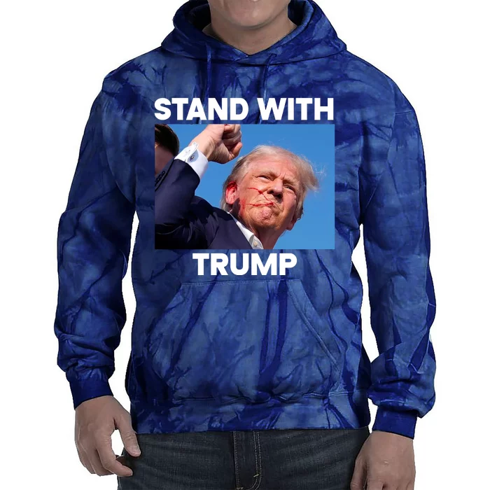 Stand With Trump Fight Gun Shot Fired Rally Shooting Tie Dye Hoodie