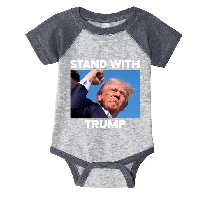 Stand With Trump Fight Gun Shot Fired Rally Shooting Infant Baby Jersey Bodysuit