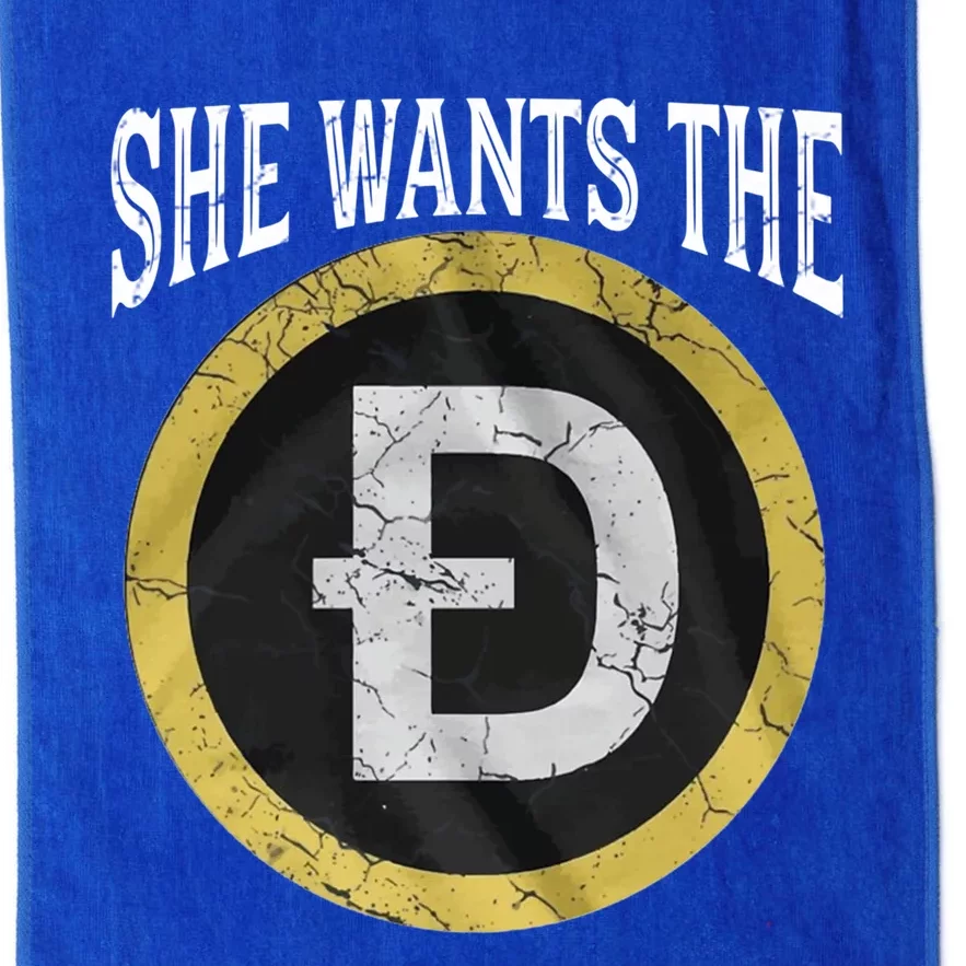 She Wants The D Funny Dogecoin Meme Doge Hodl To The Moon Gift Platinum Collection Golf Towel