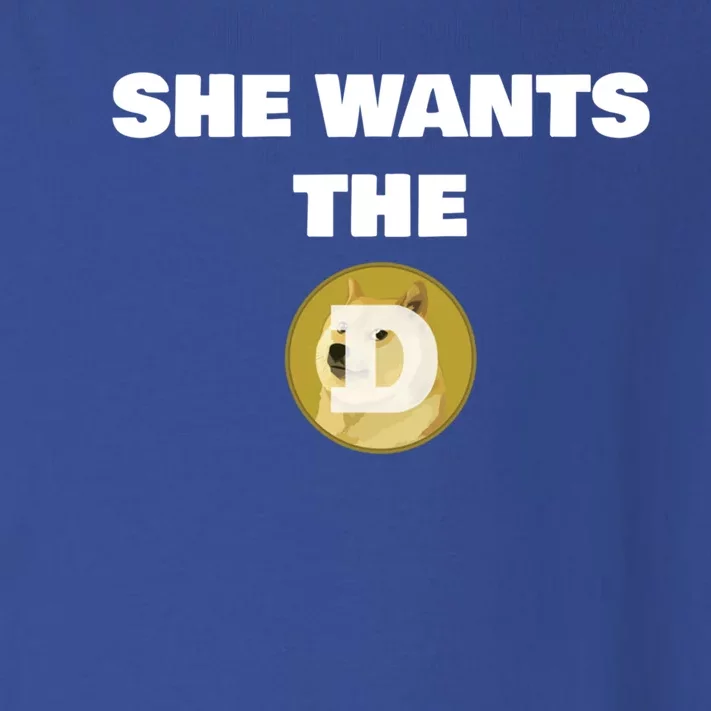 She Wants The D Funny Dogecoin To The Moon Meme Crypto Gift Toddler Long Sleeve Shirt