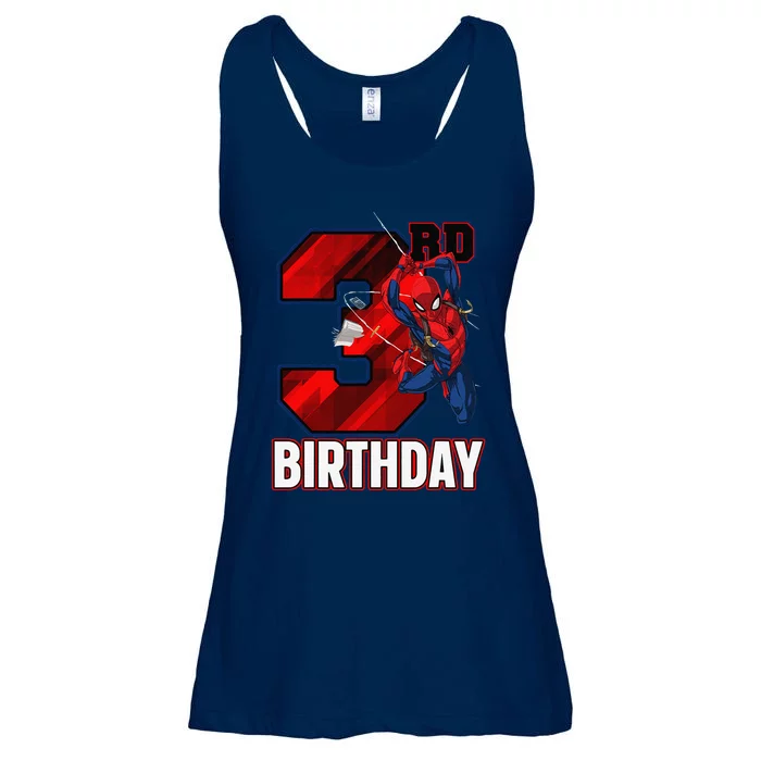 Spider Web Three 3 Years Old ItS My 3rd Birthday Ladies Essential Flowy Tank