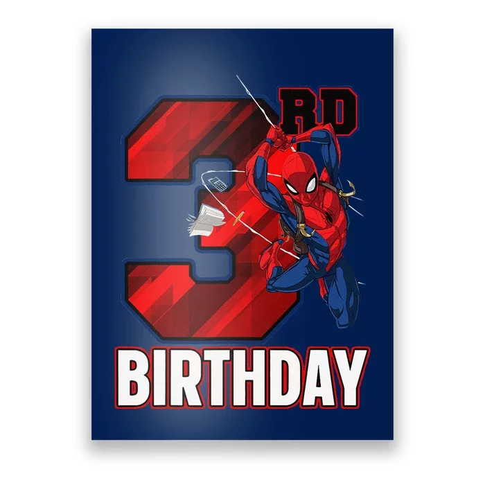 Spider Web Three 3 Years Old ItS My 3rd Birthday Poster