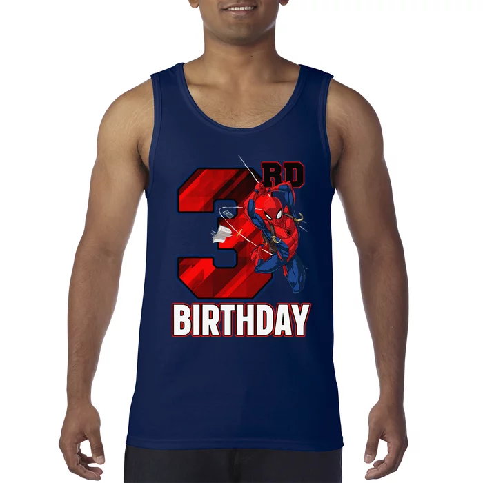 Spider Web Three 3 Years Old ItS My 3rd Birthday Tank Top