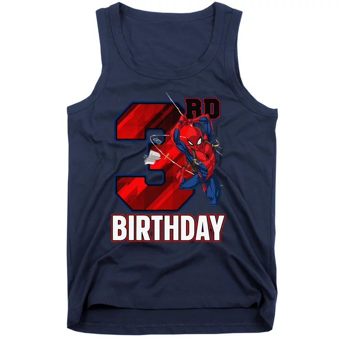 Spider Web Three 3 Years Old ItS My 3rd Birthday Tank Top