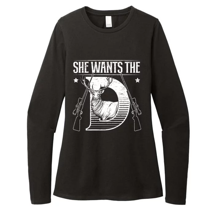 She Wants The D Hunter Deer Hunting Cute Gift Womens CVC Long Sleeve Shirt