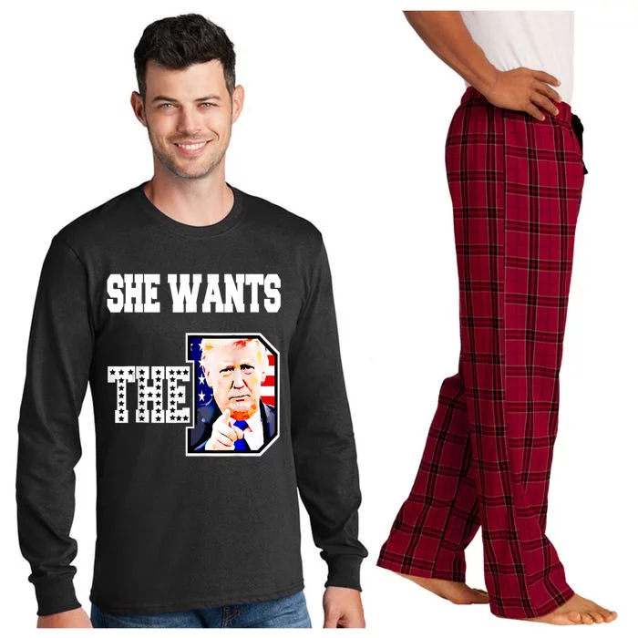 She Wants The D Donald Trump 2024 Long Sleeve Pajama Set