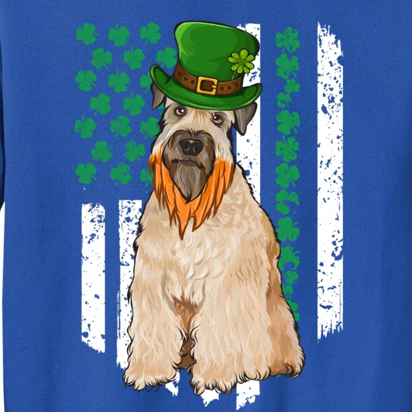 Soft Wheaten Terrier St Patricks Day Irish American Flag Funny Gift Tall Sweatshirt