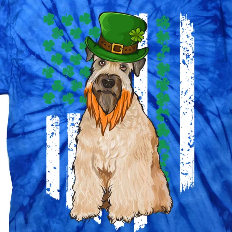 Soft Wheaten Terrier St Patricks Day Irish American Flag Funny Gift Tie-Dye T-Shirt