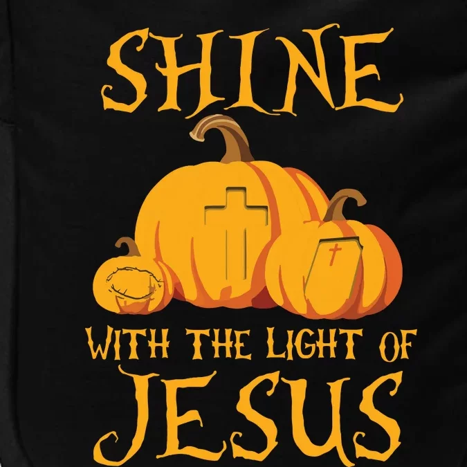 Shine With The Light Of Jesus Christian Halloween Pumpkin Impact Tech Backpack