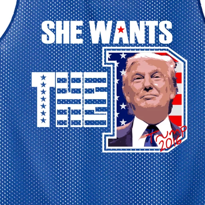 She Wants The D Trump 2020 Gift Mesh Reversible Basketball Jersey Tank