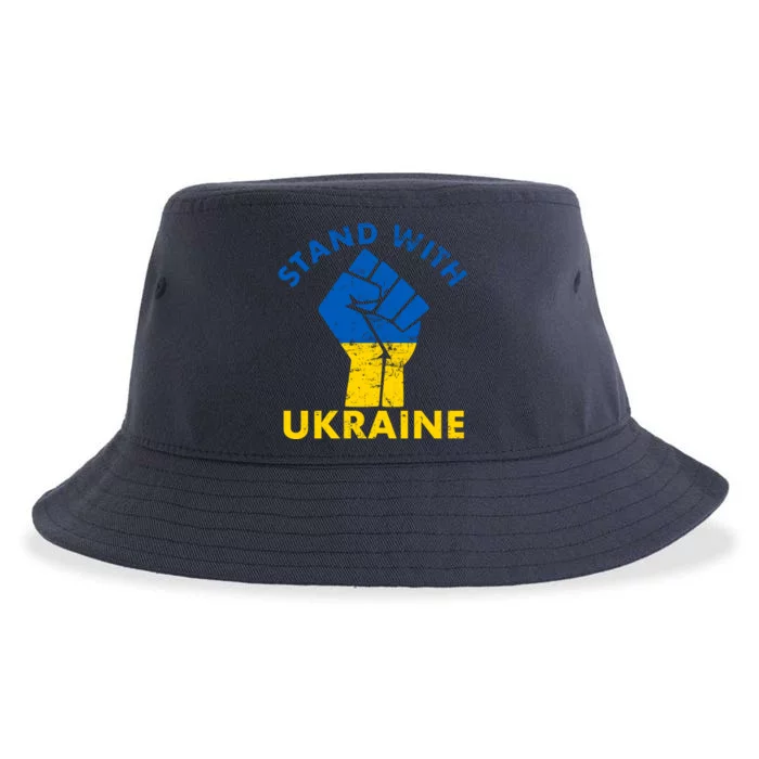 Stand With Ukraine Support Ukraine Free Ukraine Sustainable Bucket Hat