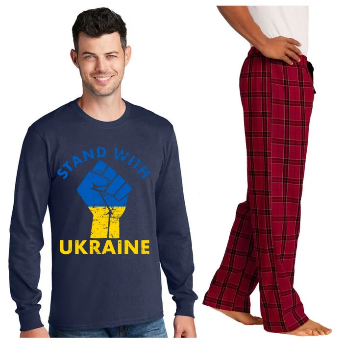 Stand With Ukraine Support Ukraine Free Ukraine Long Sleeve Pajama Set