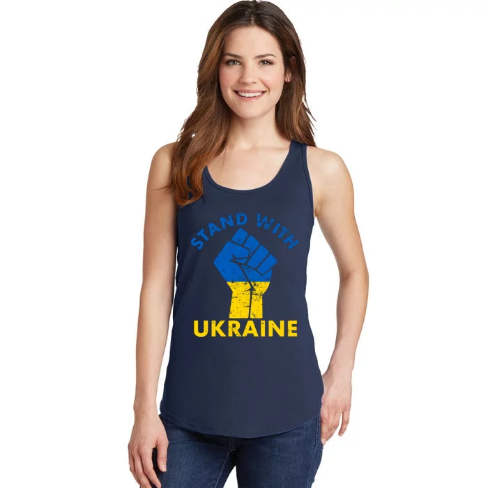 Stand With Ukraine Support Ukraine Free Ukraine Ladies Essential Tank