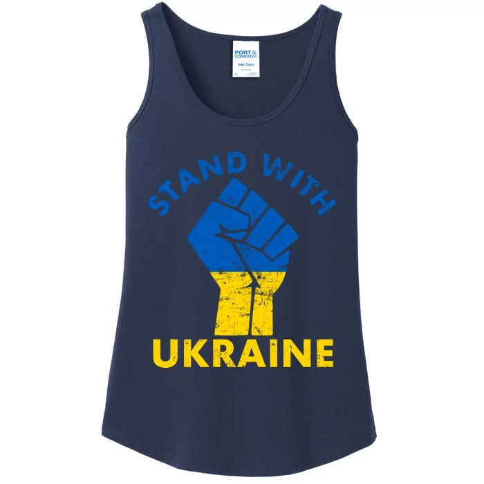 Stand With Ukraine Support Ukraine Free Ukraine Ladies Essential Tank