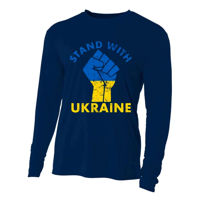 Stand With Ukraine Support Ukraine Free Ukraine Cooling Performance Long Sleeve Crew