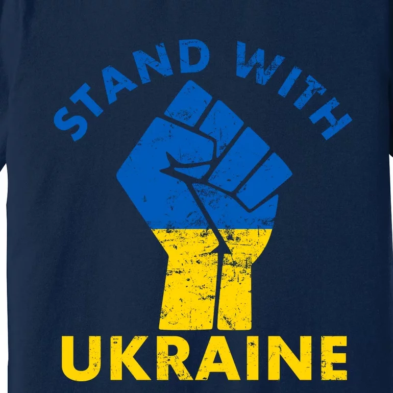 Stand With Ukraine Support Ukraine Free Ukraine Premium T-Shirt