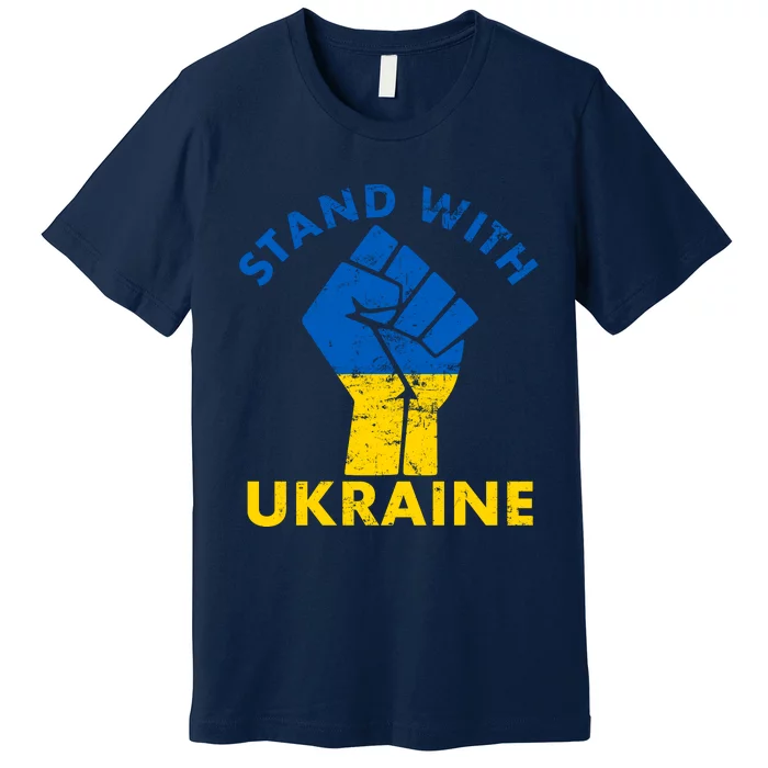 Stand With Ukraine Support Ukraine Free Ukraine Premium T-Shirt