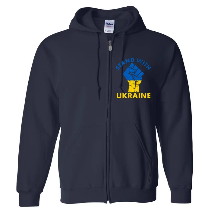 Stand With Ukraine Support Ukraine Free Ukraine Full Zip Hoodie