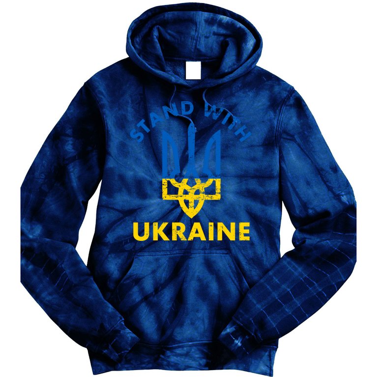 Stand With Ukraine Support Ukraine Free Ukraine Tie Dye Hoodie