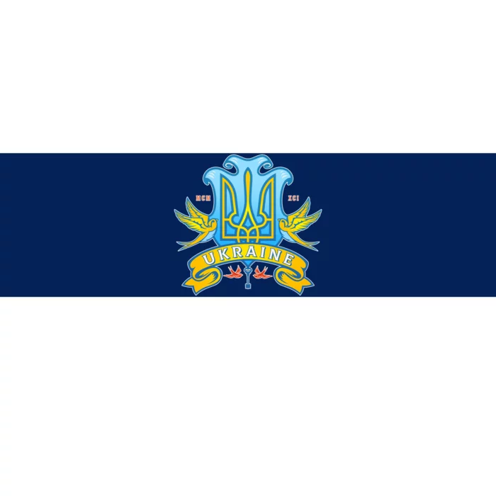 Stand With Ukraine Coat Of Arms Crest Peace Doves Bumper Sticker