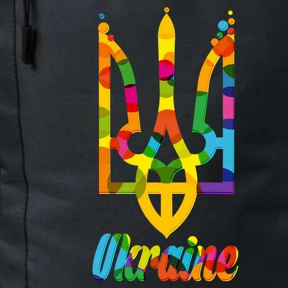 Stand With Ukraine Rainbow Dots Coat Of Arms Daily Commute Backpack