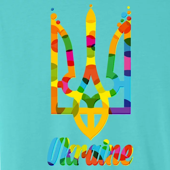 Stand With Ukraine Rainbow Dots Coat Of Arms ChromaSoft Performance T-Shirt