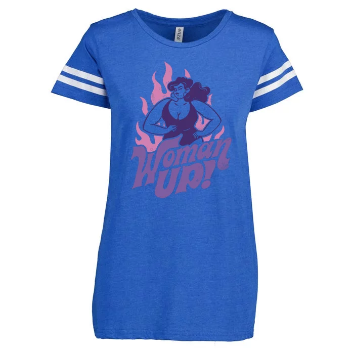 Strong Woman Up Flames Enza Ladies Jersey Football T-Shirt