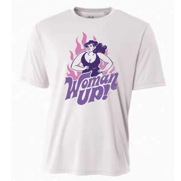 Strong Woman Up Flames Cooling Performance Crew T-Shirt