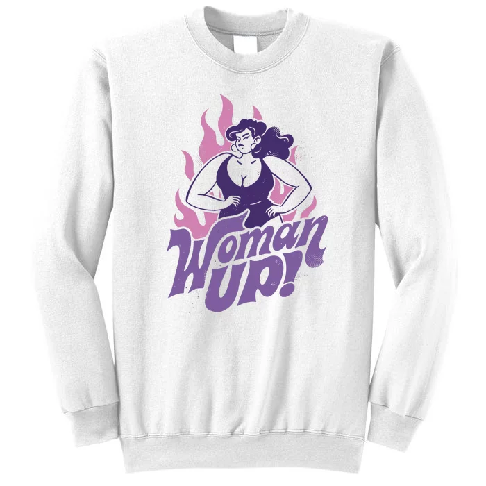 Strong Woman Up Flames Sweatshirt