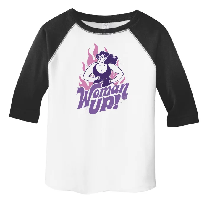 Strong Woman Up Flames Toddler Fine Jersey T-Shirt