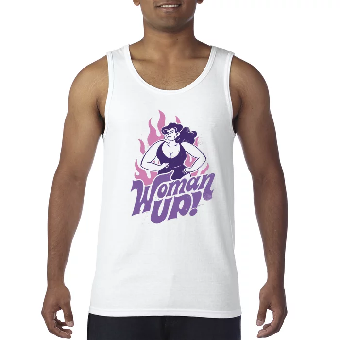 Strong Woman Up Flames Tank Top