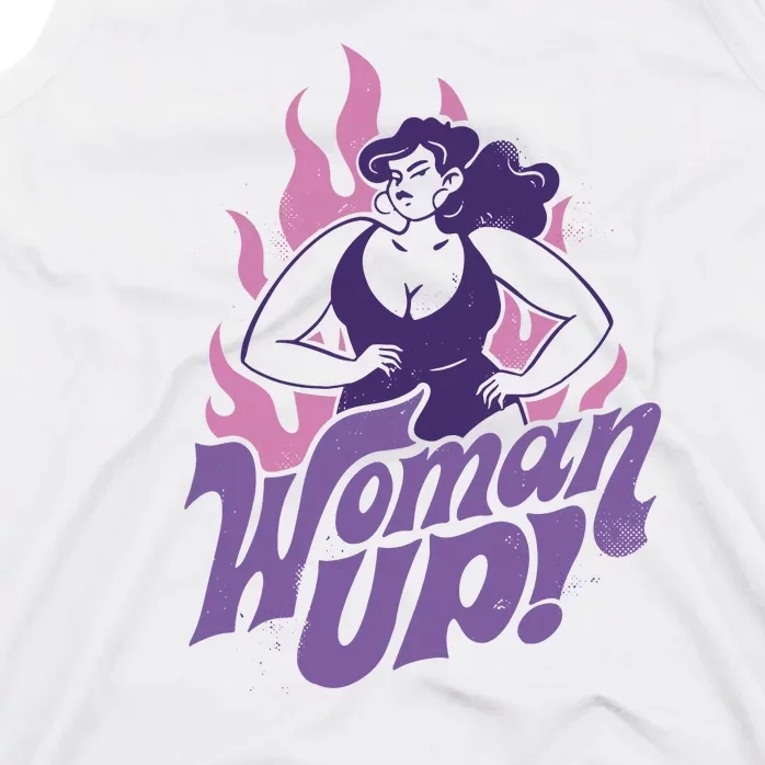 Strong Woman Up Flames Tank Top