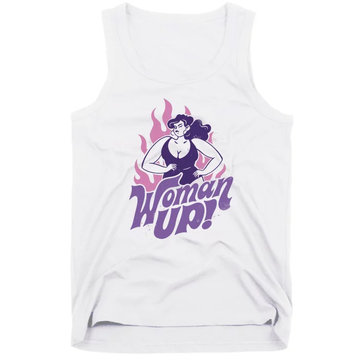 Strong Woman Up Flames Tank Top