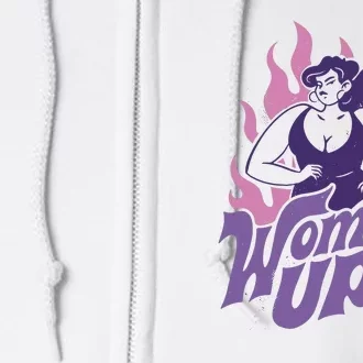 Strong Woman Up Flames Full Zip Hoodie