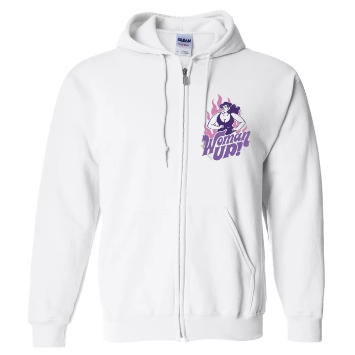 Strong Woman Up Flames Full Zip Hoodie