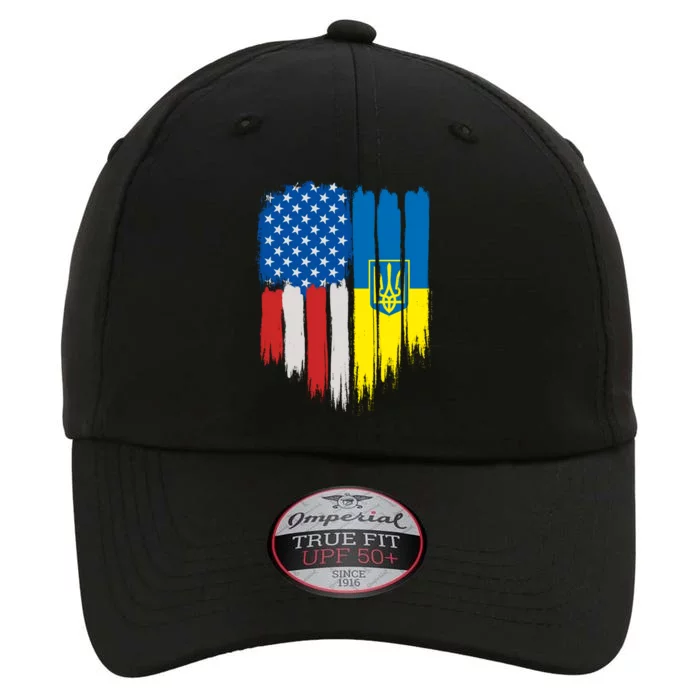 Stand With Ukraine Painted Distressed USA Ukrainian Flags The Original Performance Cap