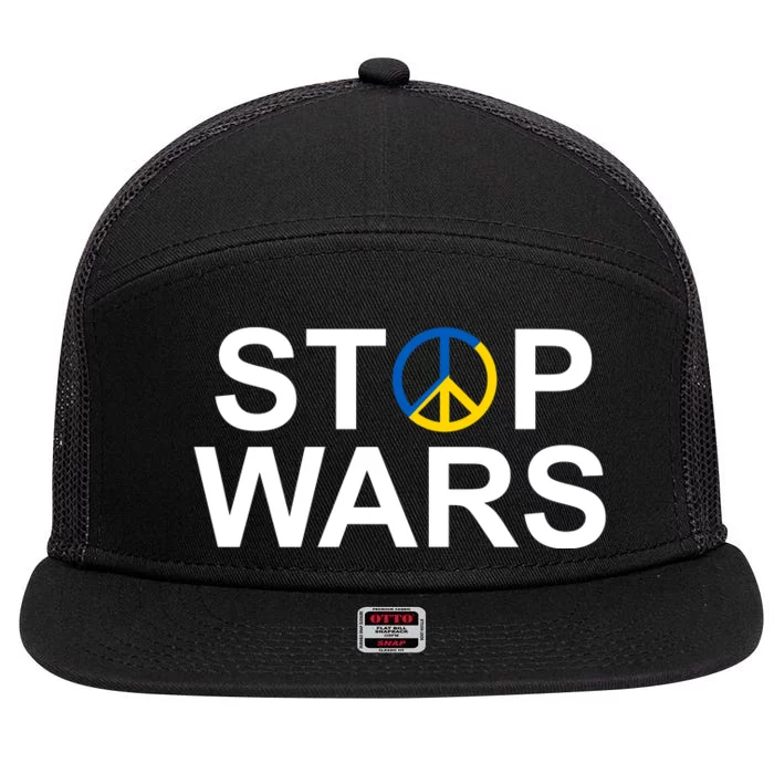 Stop Wars Ukraine Peace 7 Panel Mesh Trucker Snapback Hat