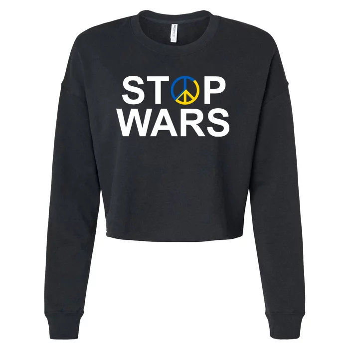 Stop Wars Ukraine Peace Cropped Pullover Crew